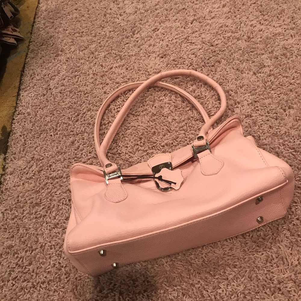 Soft pebbles leather pink bag